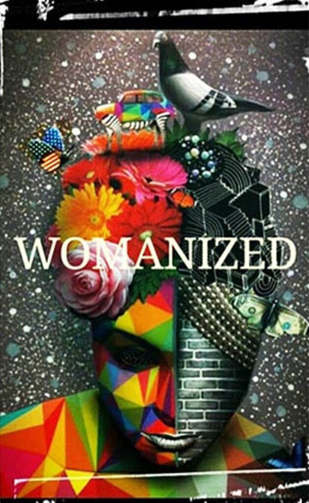 A Artwork of a Person With Flowers and Butterflies